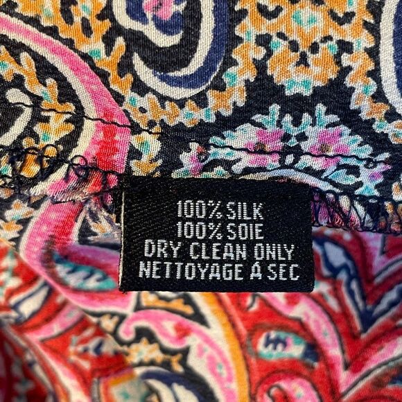 Tolani Button Down Silk Shirt Paisley M - Picture 6 of 7
